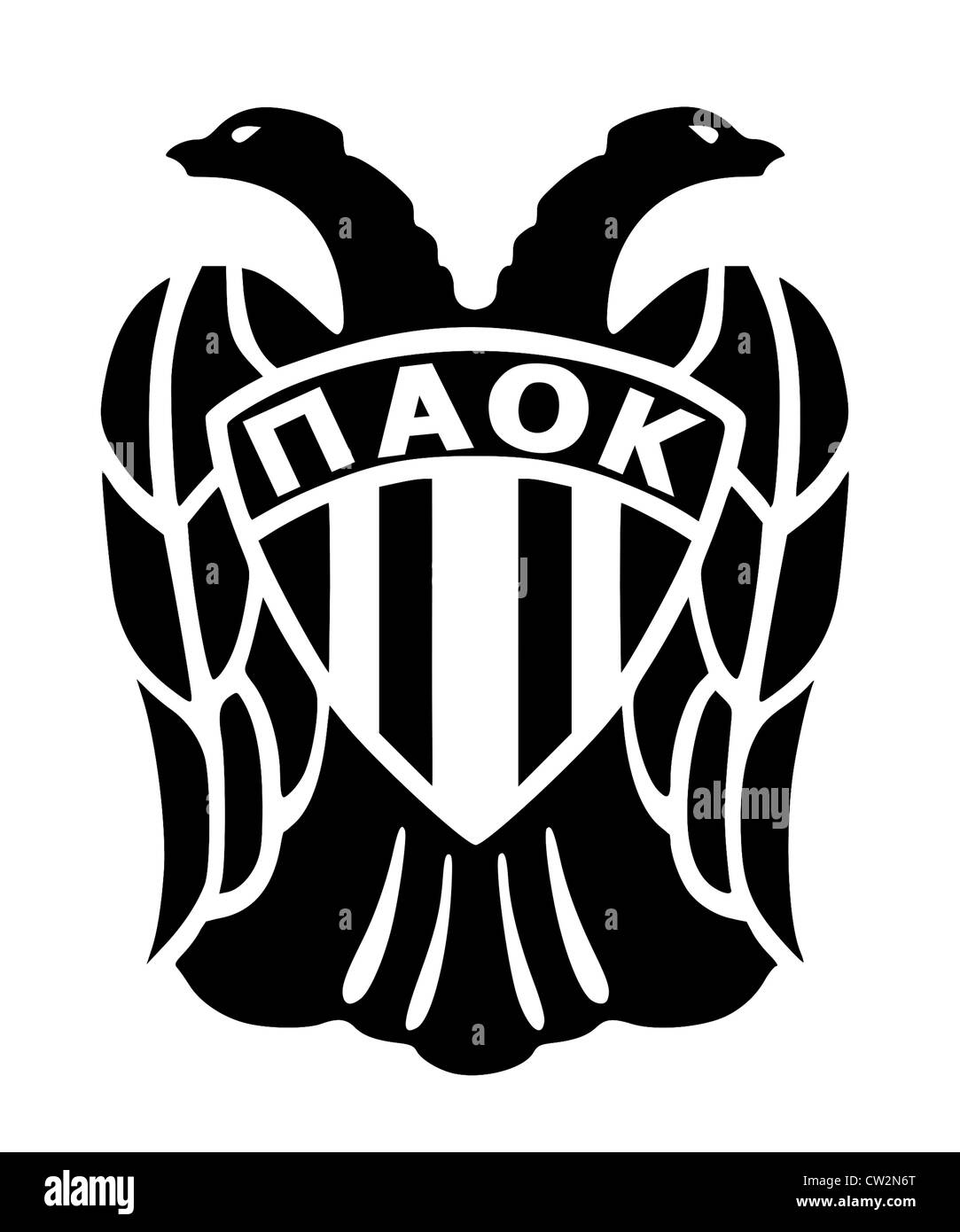 Logo de l'équipe de football grec PAOK Salonique. Banque D'Images