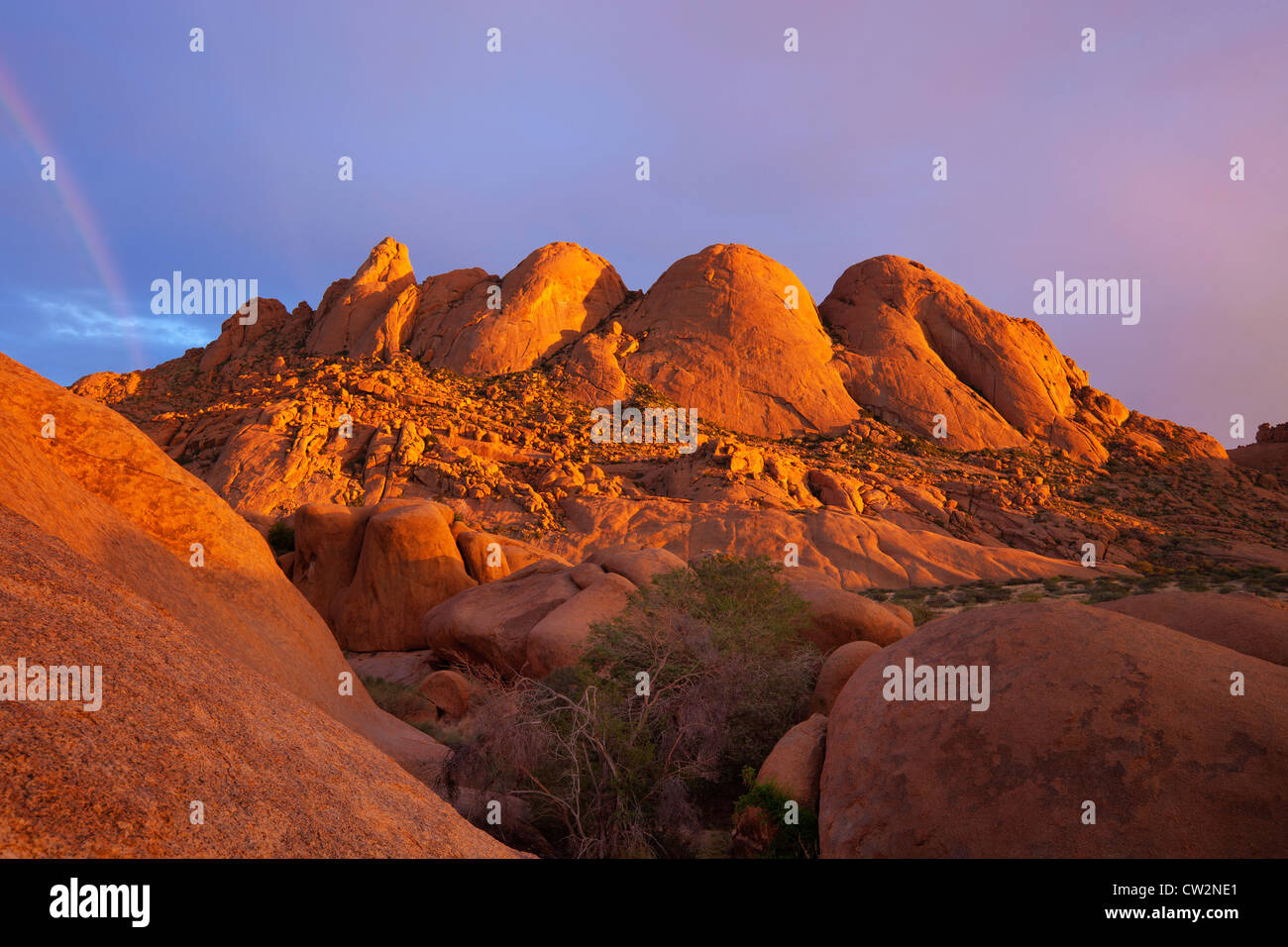 Vue panoramique du Spitzkoppe et entoure.La Namibie Banque D'Images