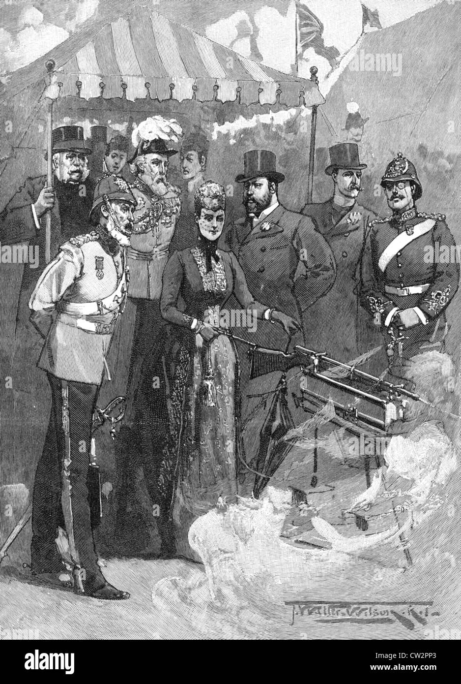 ALEXANDRA DE DANEMARK, princesse de Galles, incendies le premier coup à Bisley en 1890 Banque D'Images