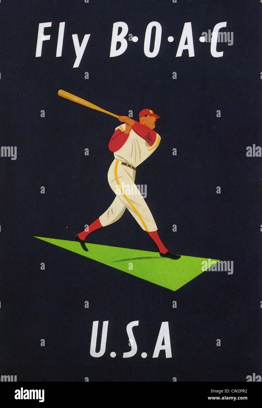 B.O.A.C sur l'affiche 1970 Banque D'Images