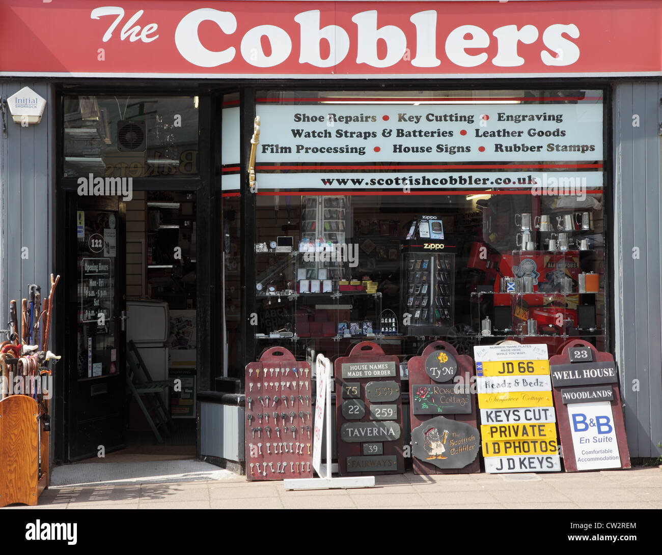 Les cordonniers shop/Castle Douglas south west Scotland UK Banque D'Images