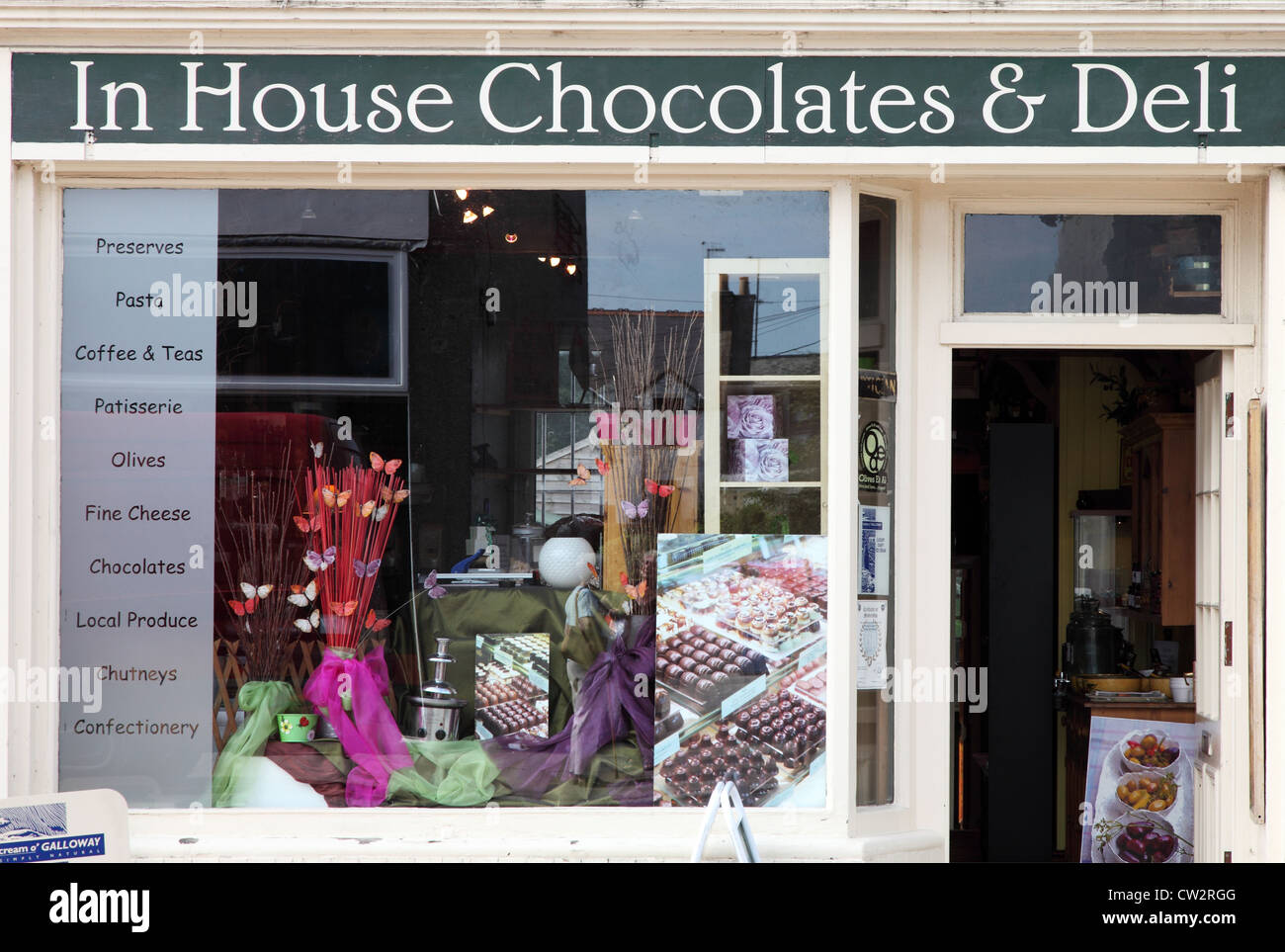 Dans la chambre des chocolats & Deli Shop/Castle Douglas south west Scotland UK Banque D'Images