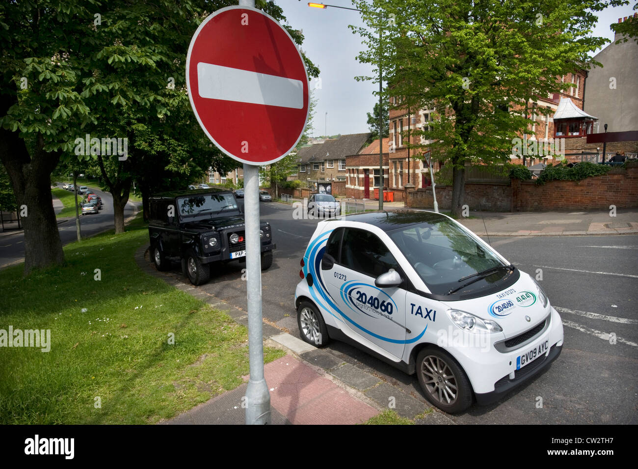 Une voiture Smart serve de Taxi Cab Banque D'Images