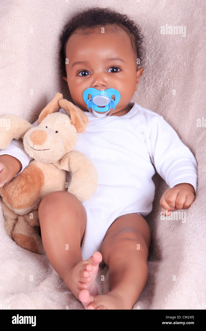 African American baby black métisse au nouveau-né Banque D'Images