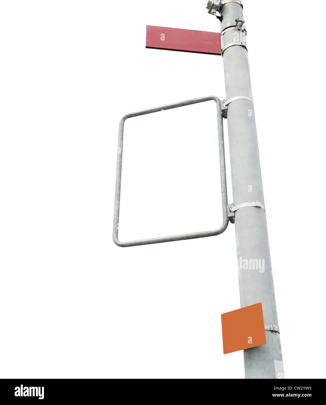 Signes vierge dans le centre principal de la ville isolée sur un fond blanc. Banque D'Images