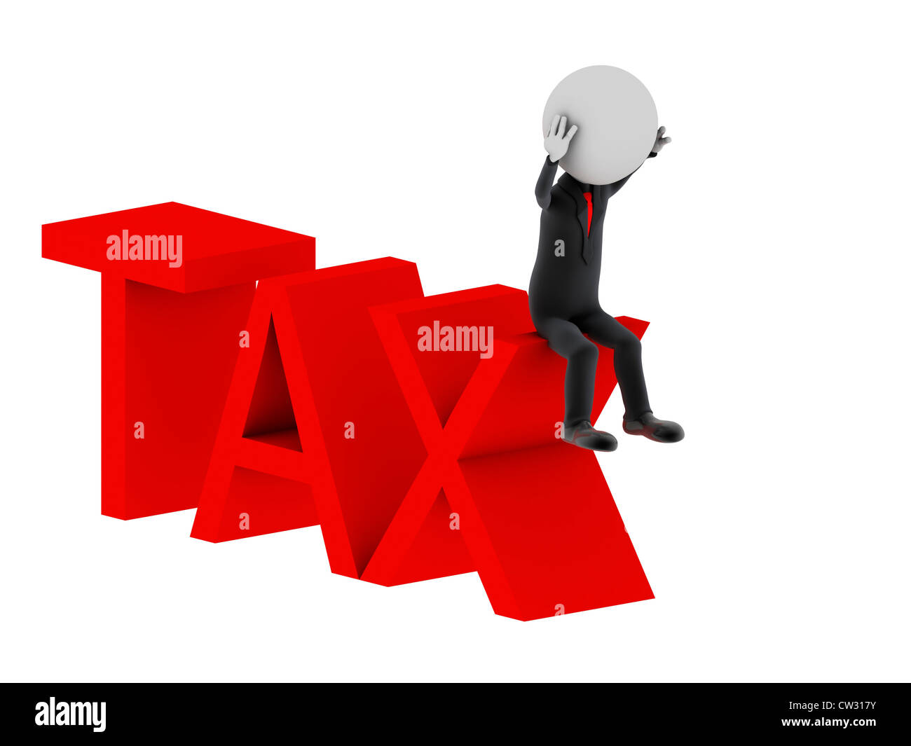L'impôt. 3d illustration du caractère humain. Banque D'Images
