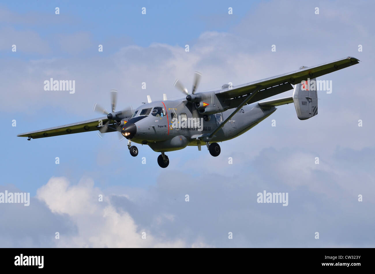 Le PZL Mielec Z-28 Bryza exploités par la marine polonaise de l'approche à l'atterrissage à RAF Fairford Banque D'Images