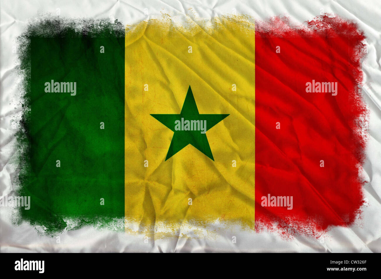 Sénégal grunge flag Banque D'Images