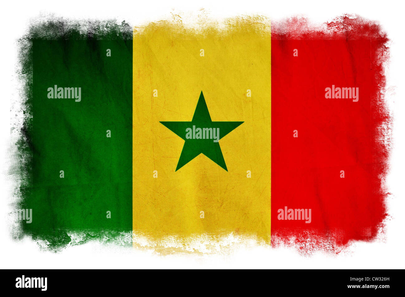 Sénégal grunge flag Banque D'Images