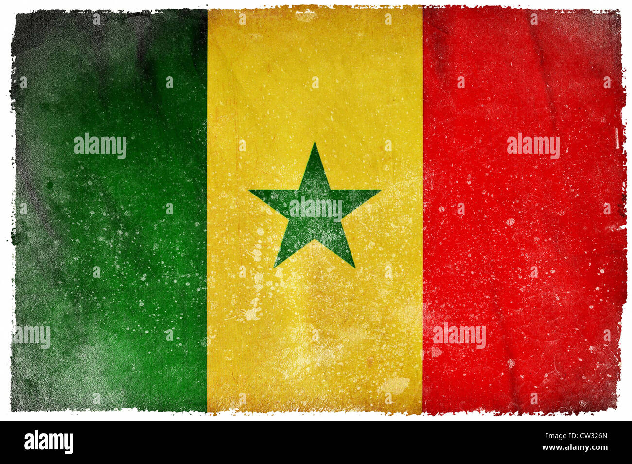 Sénégal grunge flag Banque D'Images