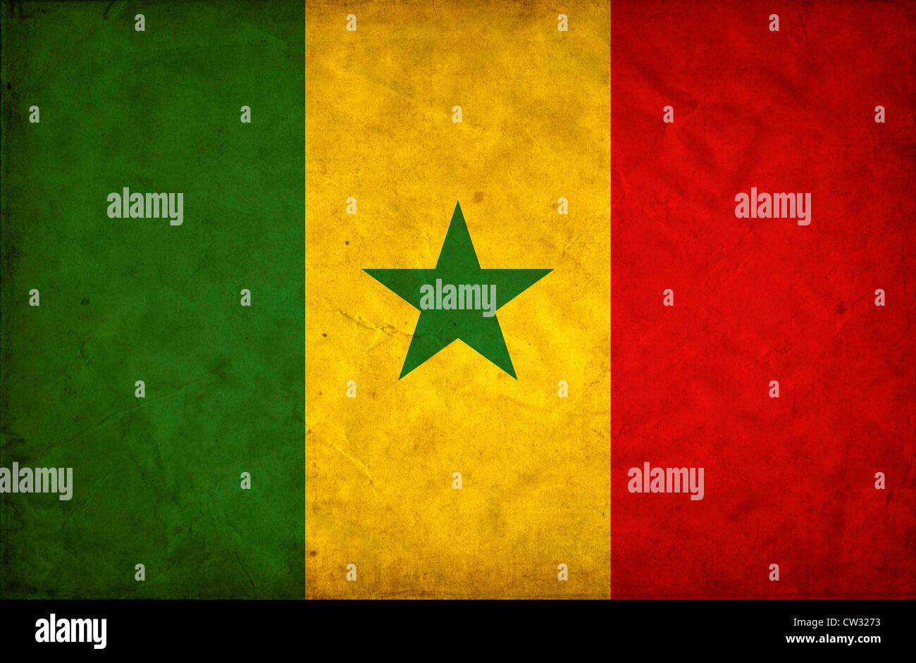 Sénégal grunge flag Banque D'Images