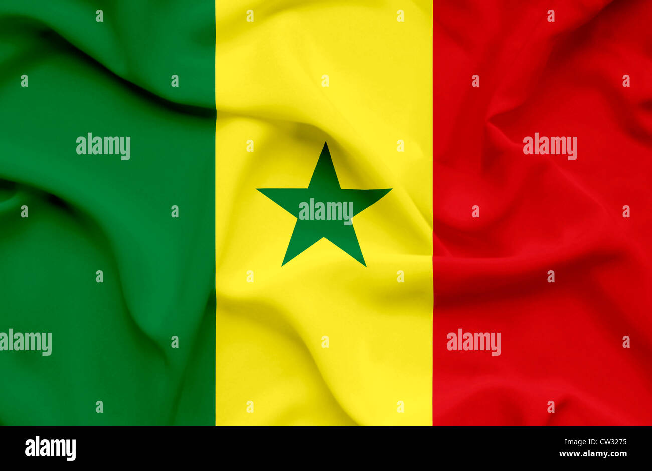 Sénégal waving flag Banque D'Images