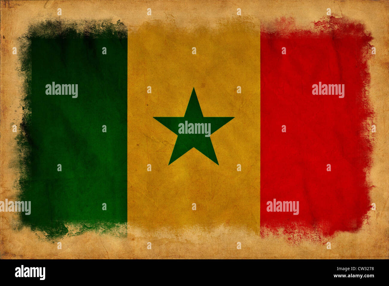 Sénégal grunge flag Banque D'Images