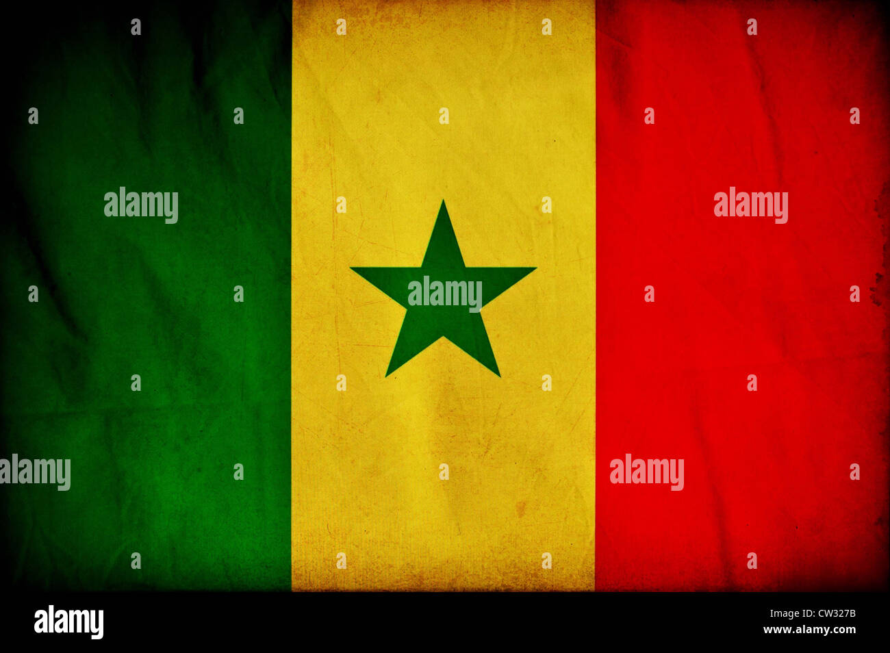 Sénégal grunge flag Banque D'Images
