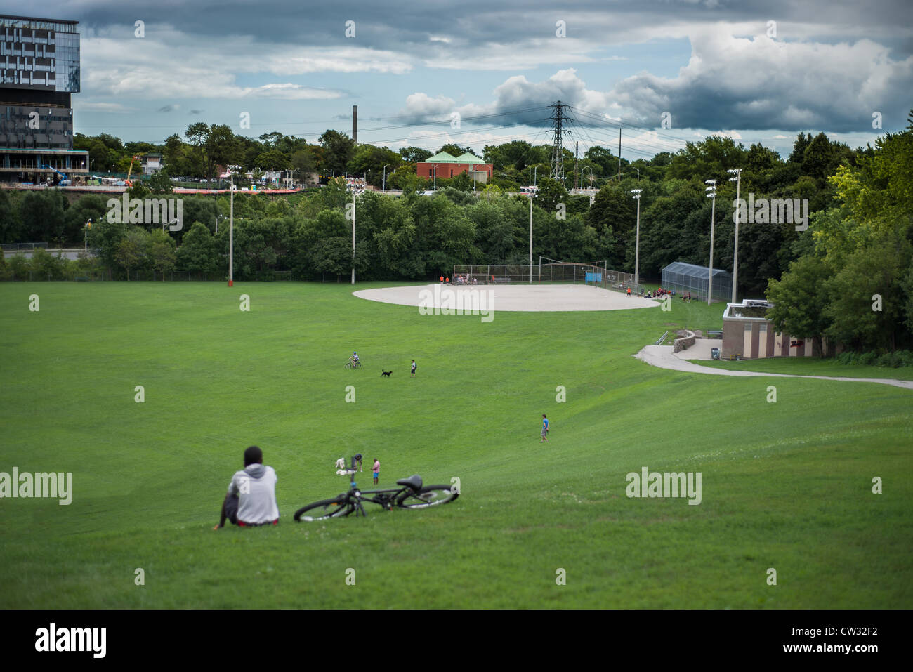 Il s'agit d'une image d'un terrain de baseball. Banque D'Images