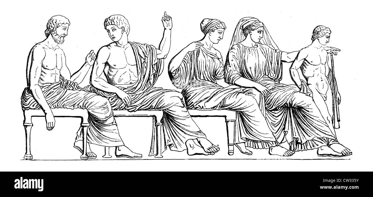 Groupe de dieux frise du Parthénon Banque D'Images