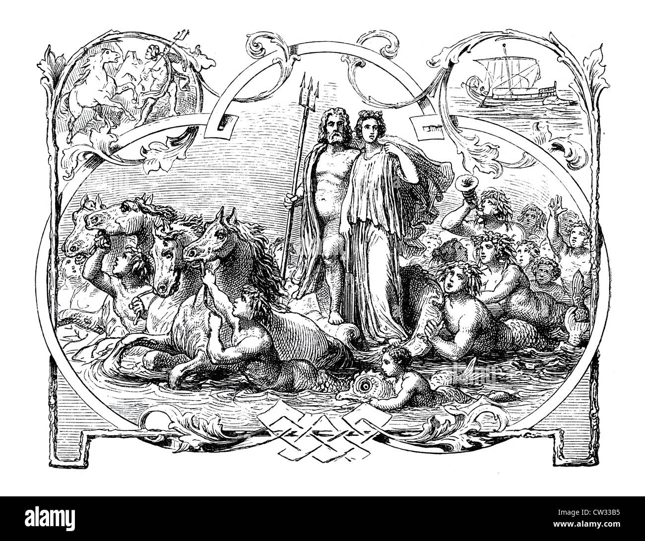 Poséidon et Amphitrite Banque D'Images