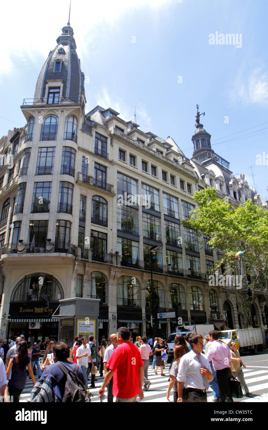Buenos Aires Argentina,centre-ville,Avenida de Mayo,scène de rue,condominium appartement résidentiel immeubles de bâtiment, balcon, Confiterí Banque D'Images
