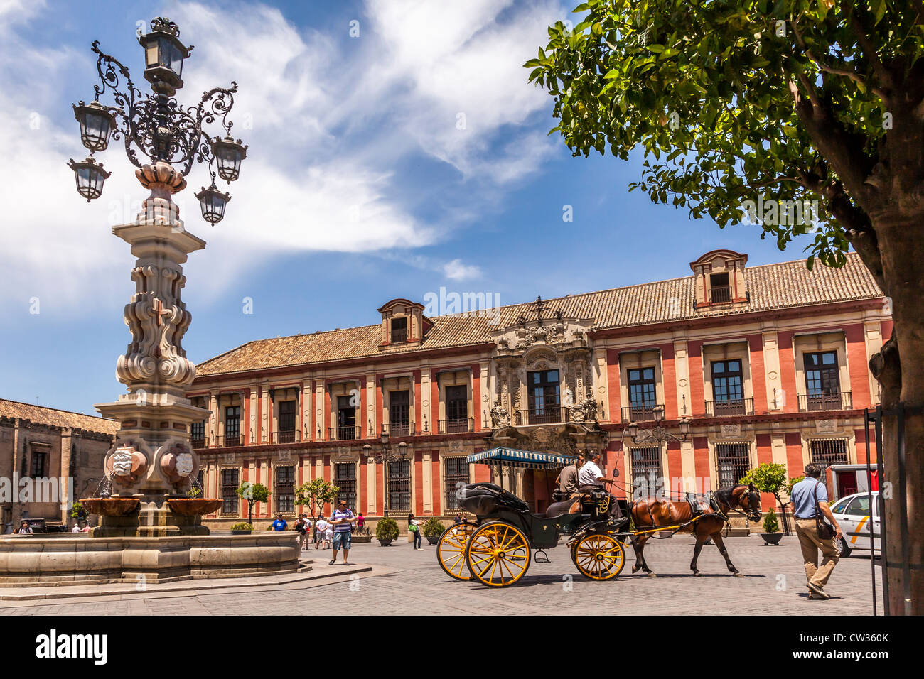 Palais de l'archevêque, Plaza de los Reyes, Séville, Andalousie, Espagne, Europe. Banque D'Images