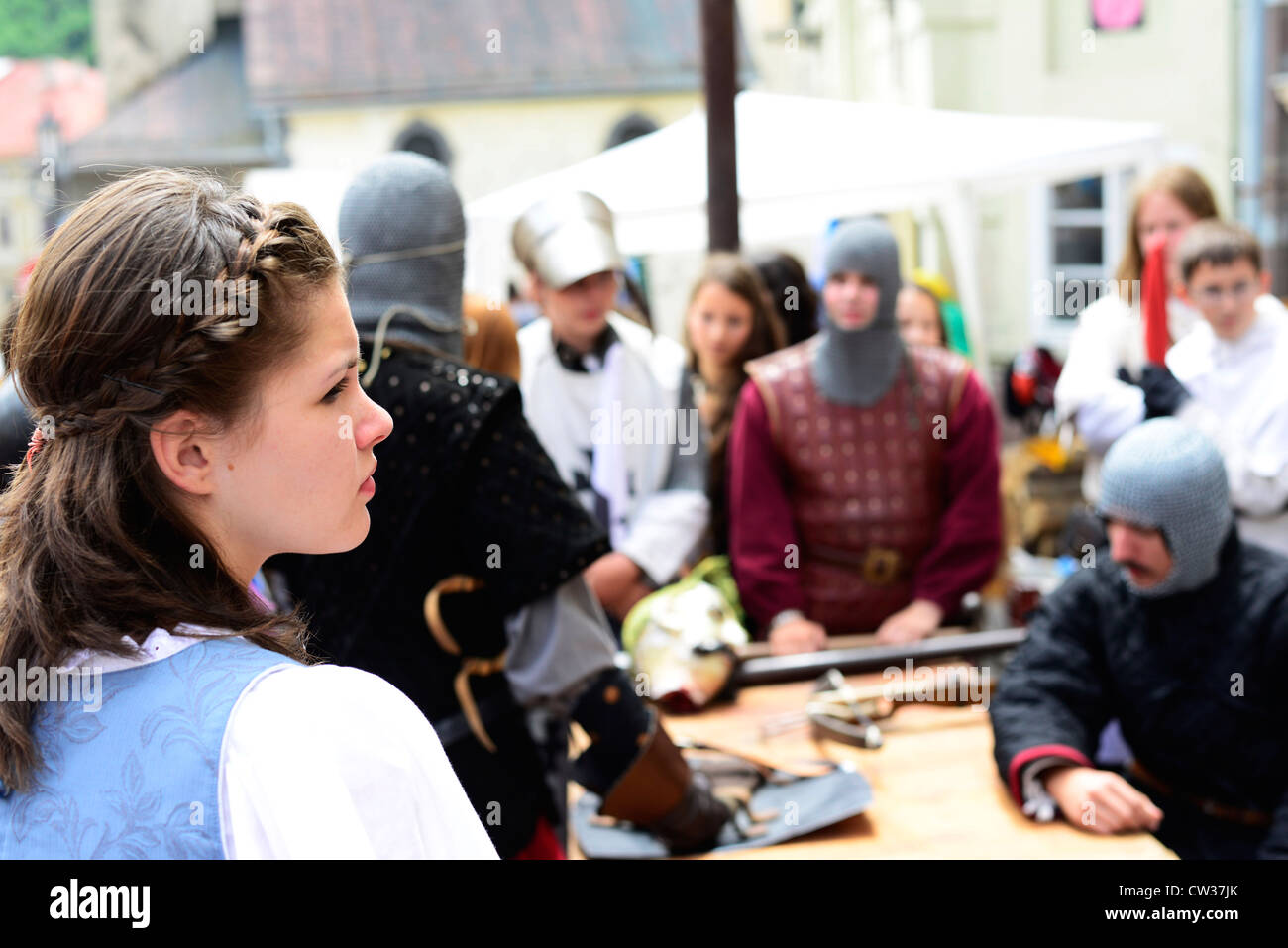 Un festival médiéval dans la ville slovaque de Banska Stiavnica. Banque D'Images