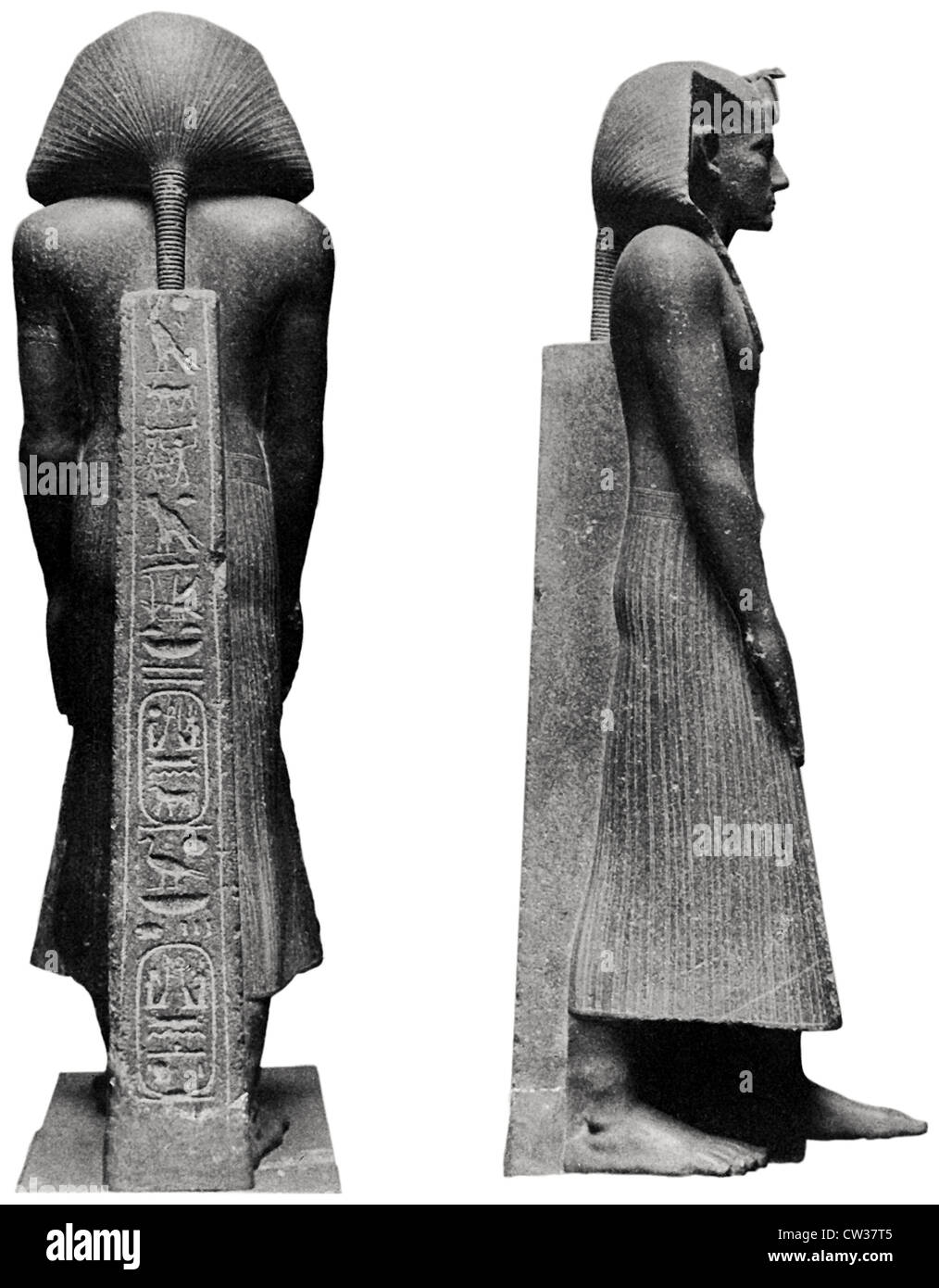 Statue de granit Amenemhet III. Banque D'Images