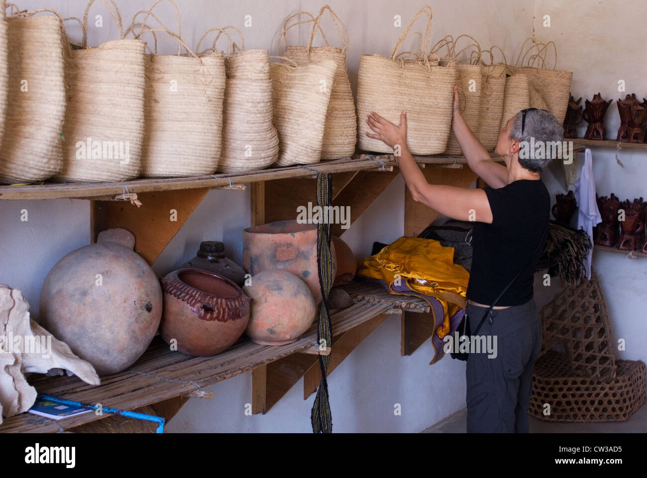 Magasin d'artisanat à Hadibo, île de Socotra, au Yémen, en Asie occidentale, Péninsule Arabique. Banque D'Images