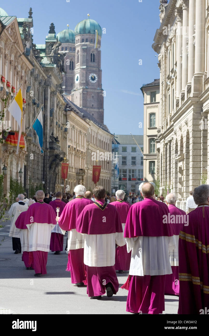 Munich - Défilé de dignitaires lors spirituelle Banque D'Images