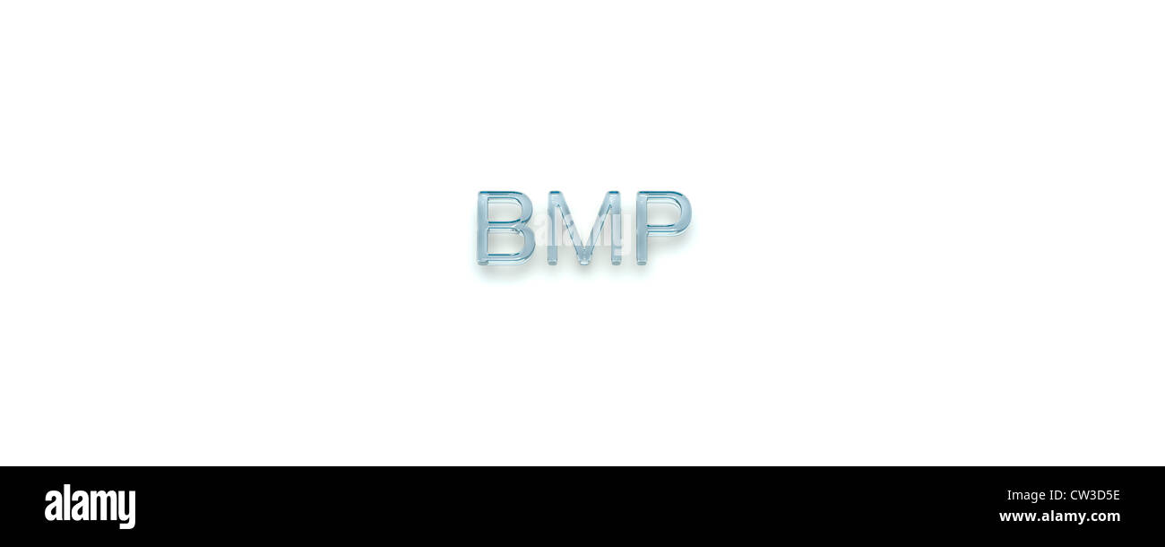 Mot-clé 3D "bmp" Style de vitre Banque D'Images