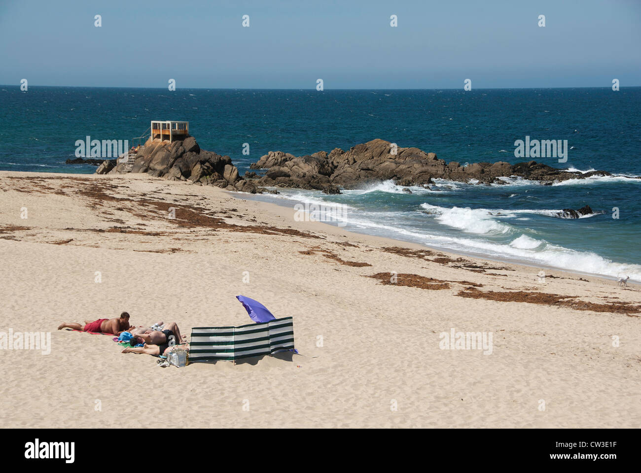 Scène de plage à Vila do Conde, Portugal Banque D'Images