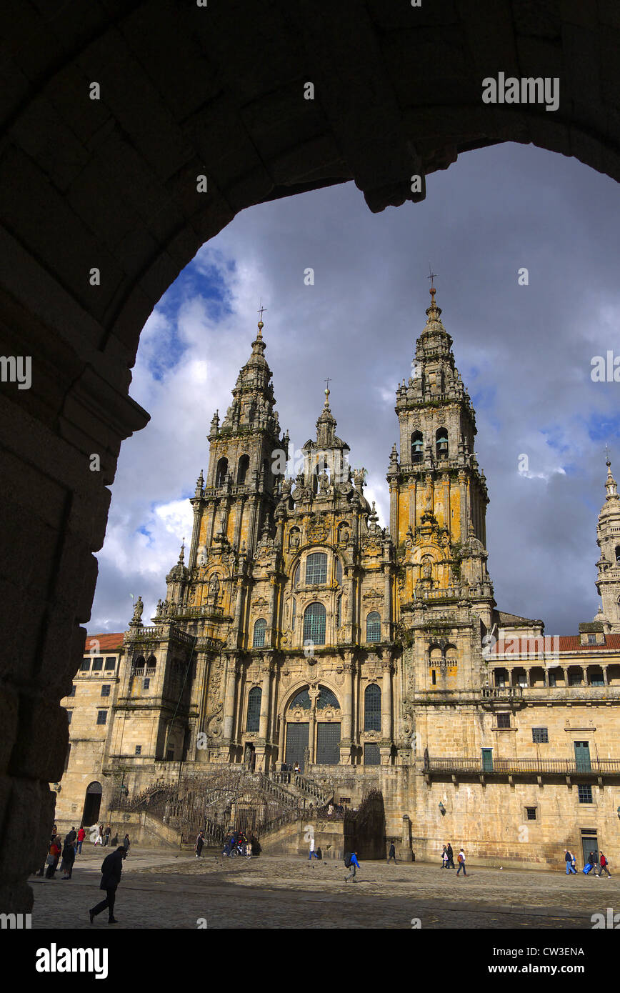 La Cathédrale de Saint Jacques à Santiago de Compostela, Espagne. Banque D'Images