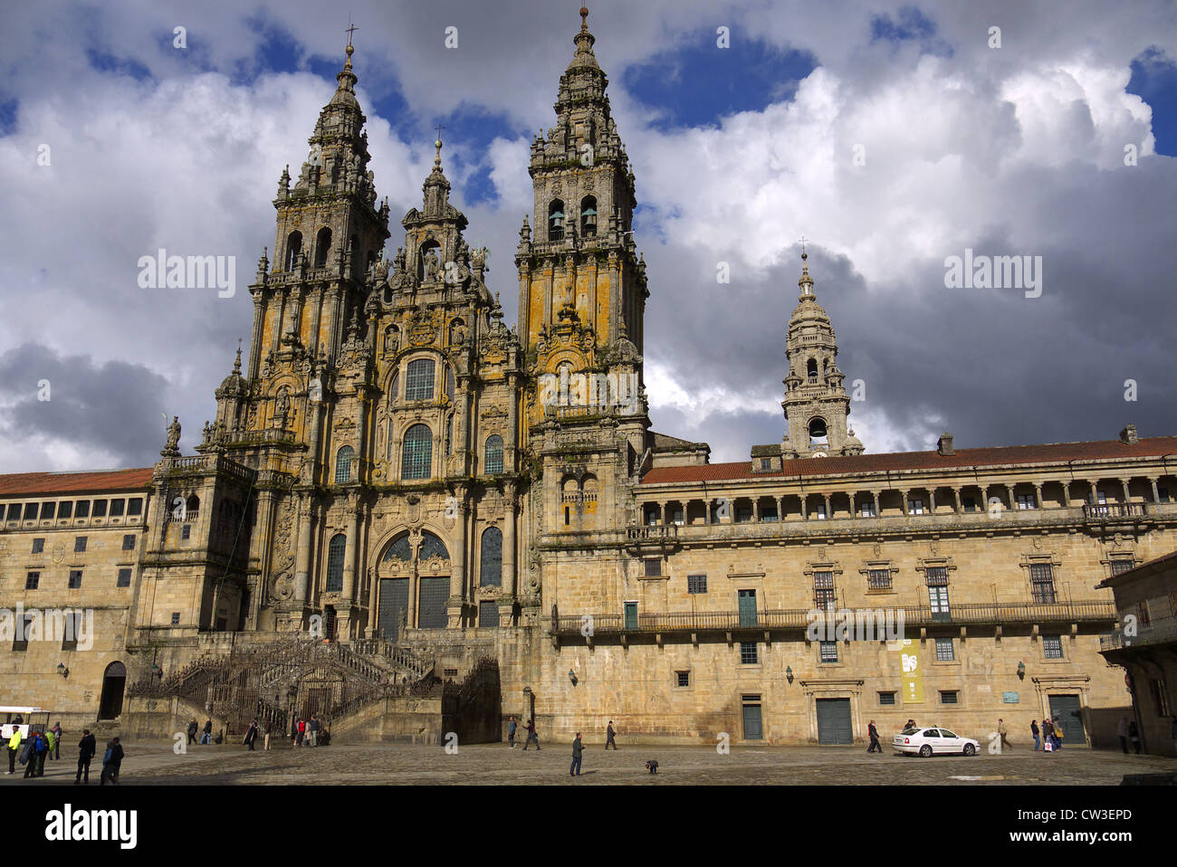 La Cathédrale de Saint Jacques à Santiago de Compostela, Espagne. Banque D'Images