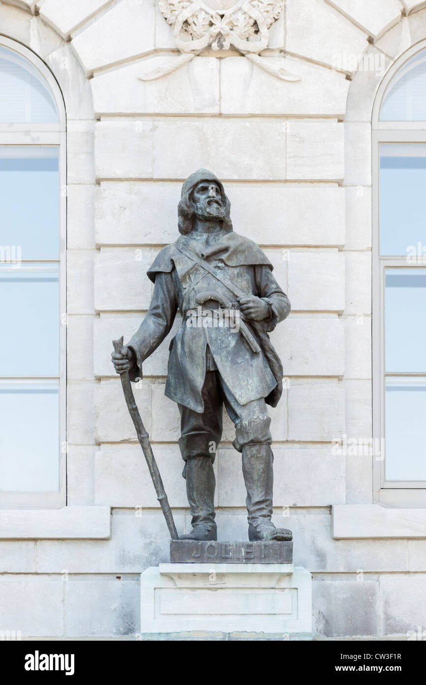Statue de Louis Joliet, Québec Banque D'Images
