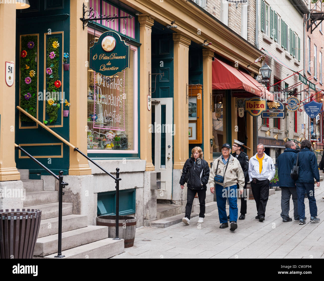 Rue du Petit Champlain, Québec Banque D'Images