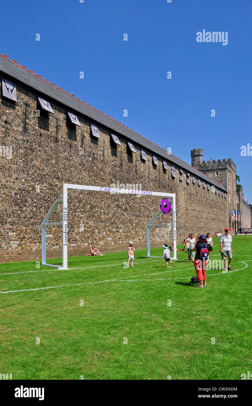 Le Château de Cardiff dans le premier jour de l'ouverture des Jeux Olympiques de Londres en 2012. Banque D'Images