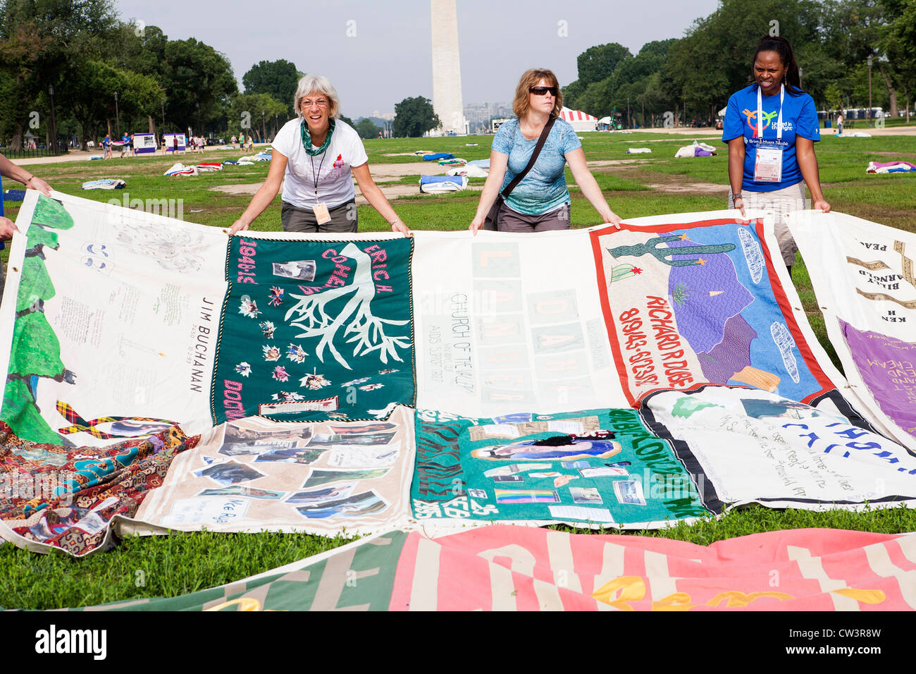 La Courtepointe SIDA afficher sur le National Mall à Washington, DC. Banque D'Images