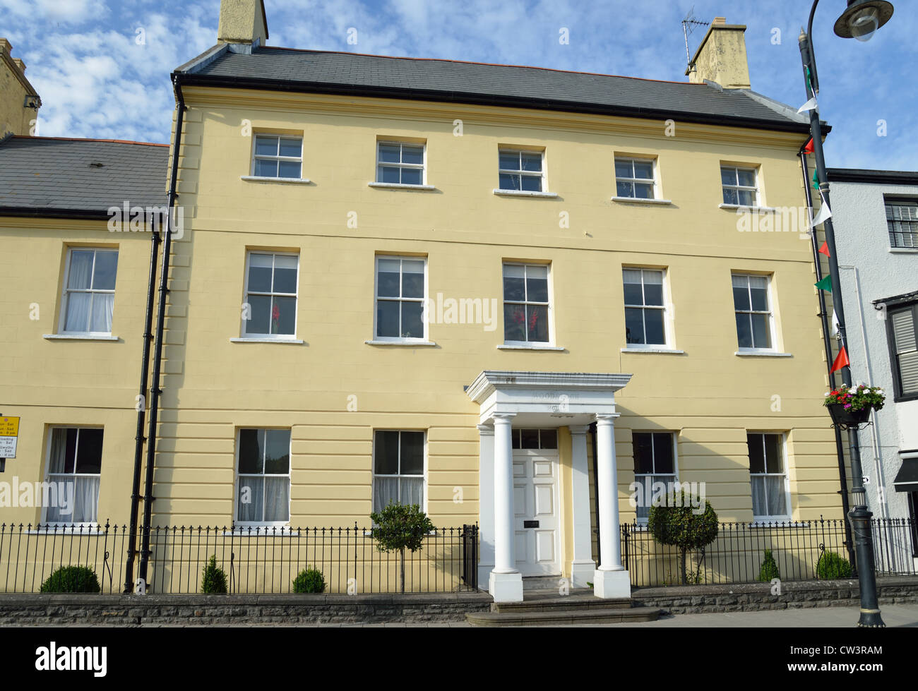 'Woodstock House' maison de ville de 18th ans sur High Street, Cowbridge (y Bont-faen), Vale of Glamourgan (Bro Morgangwg), pays de Galles (Cymru), Royaume-Uni Banque D'Images