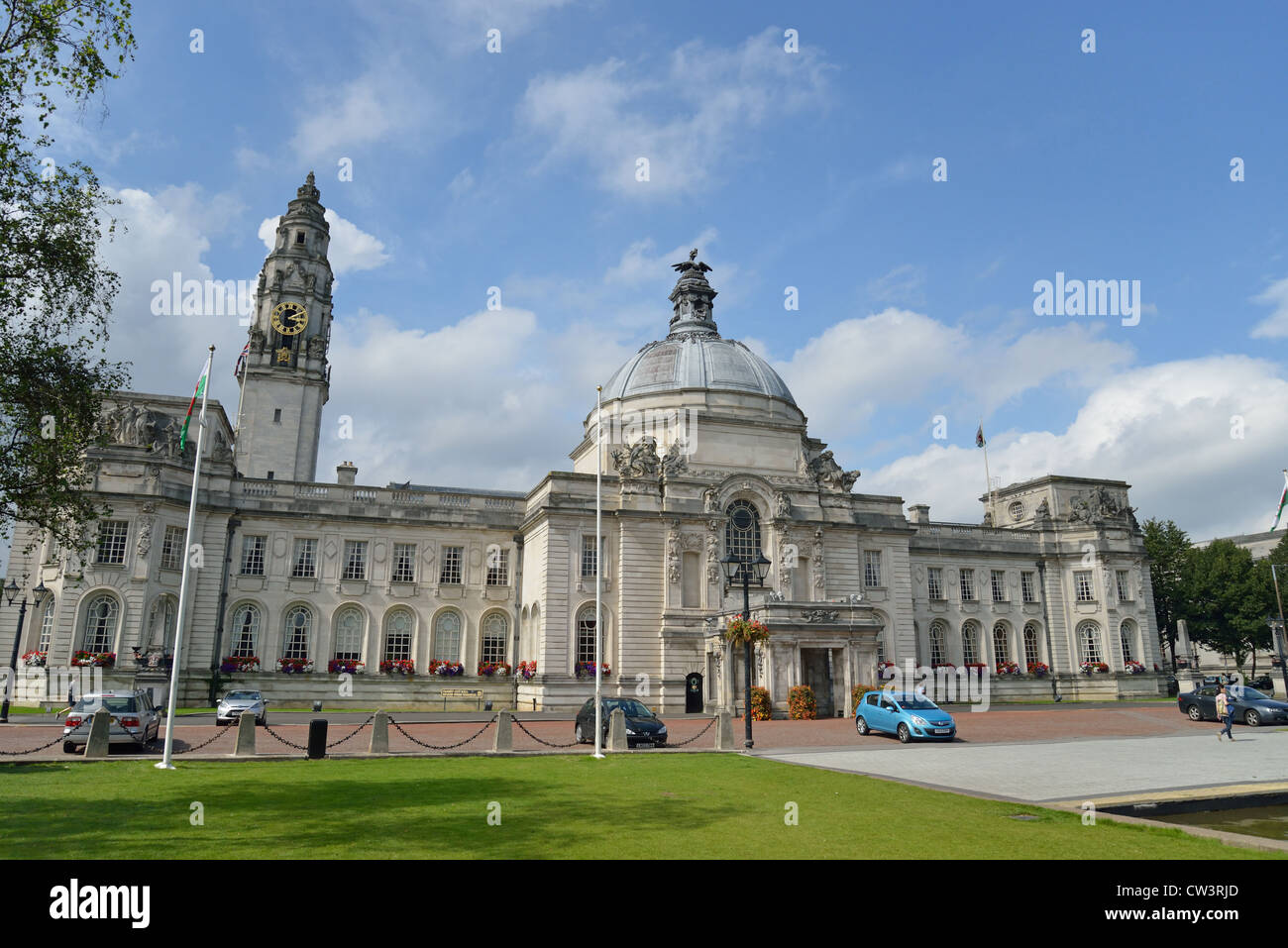 Cardiff City Hall, Cathays Park, Cardiff, Pays de Galles, Pays de Galles, Royaume-Uni Banque D'Images