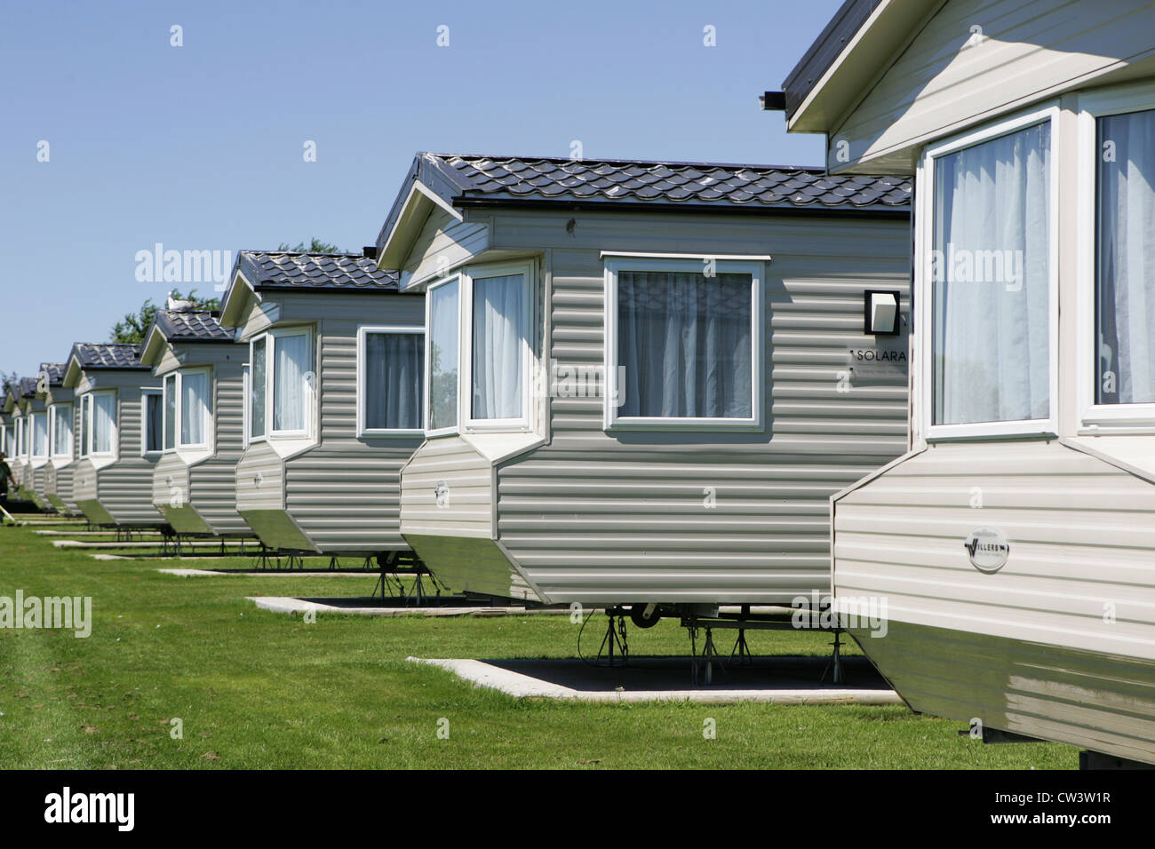 Mobile homes et caravanes statiques à Henfra holiday park newquay Royaume-Uni juillet 2012 Banque D'Images