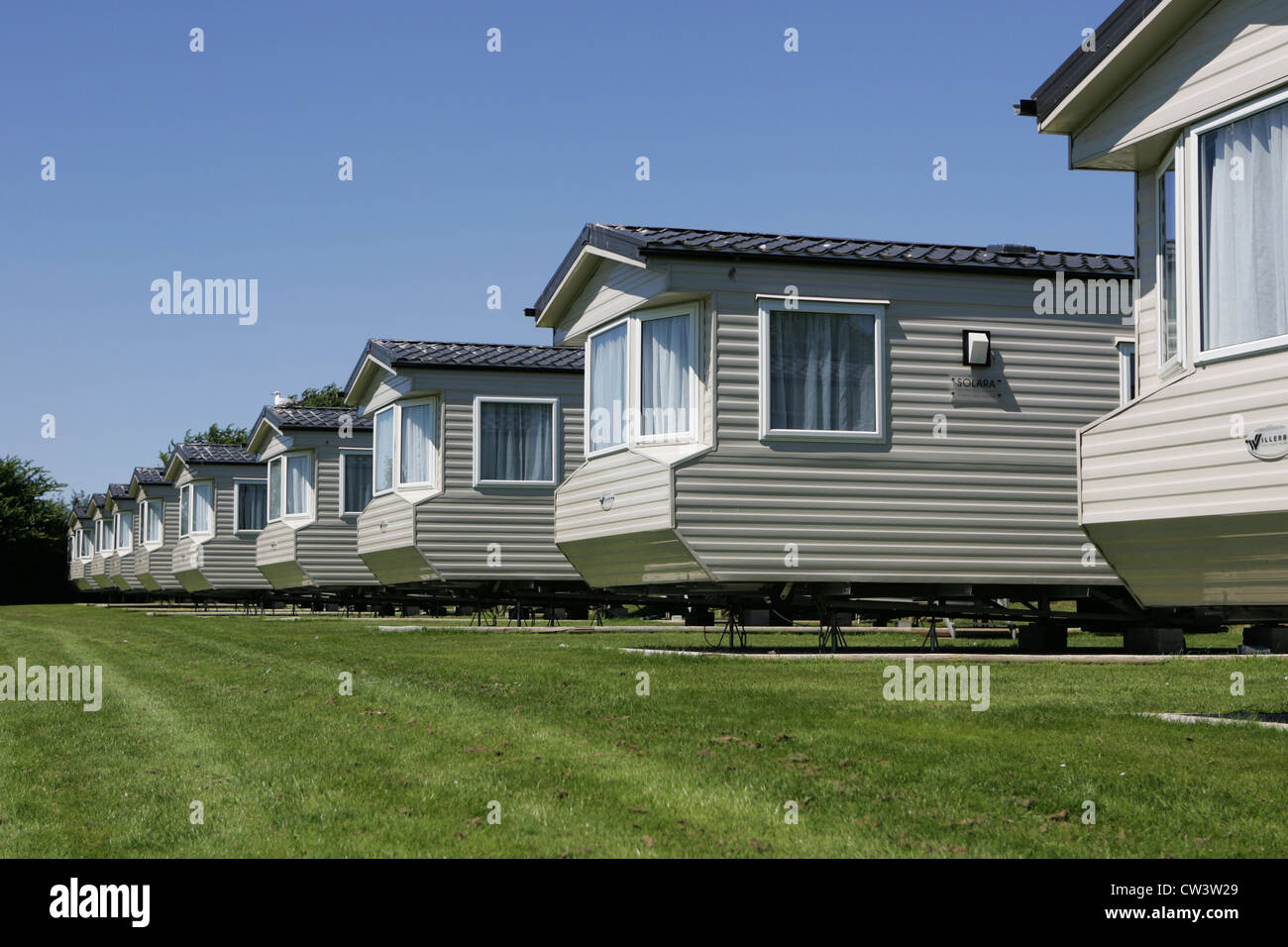 Mobile homes et caravanes statiques à Henfra holiday park newquay Royaume-Uni juillet 2012 Banque D'Images