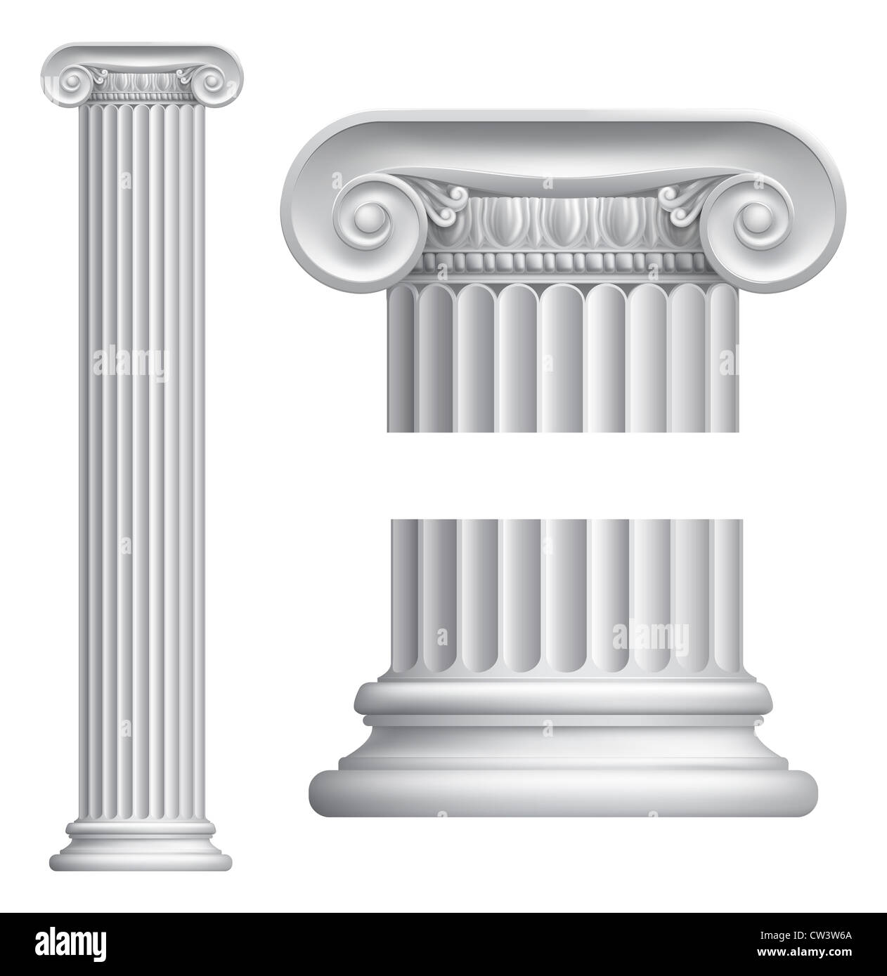Illustration de l'art Classique Grec ou romain colonne ionique Banque D'Images