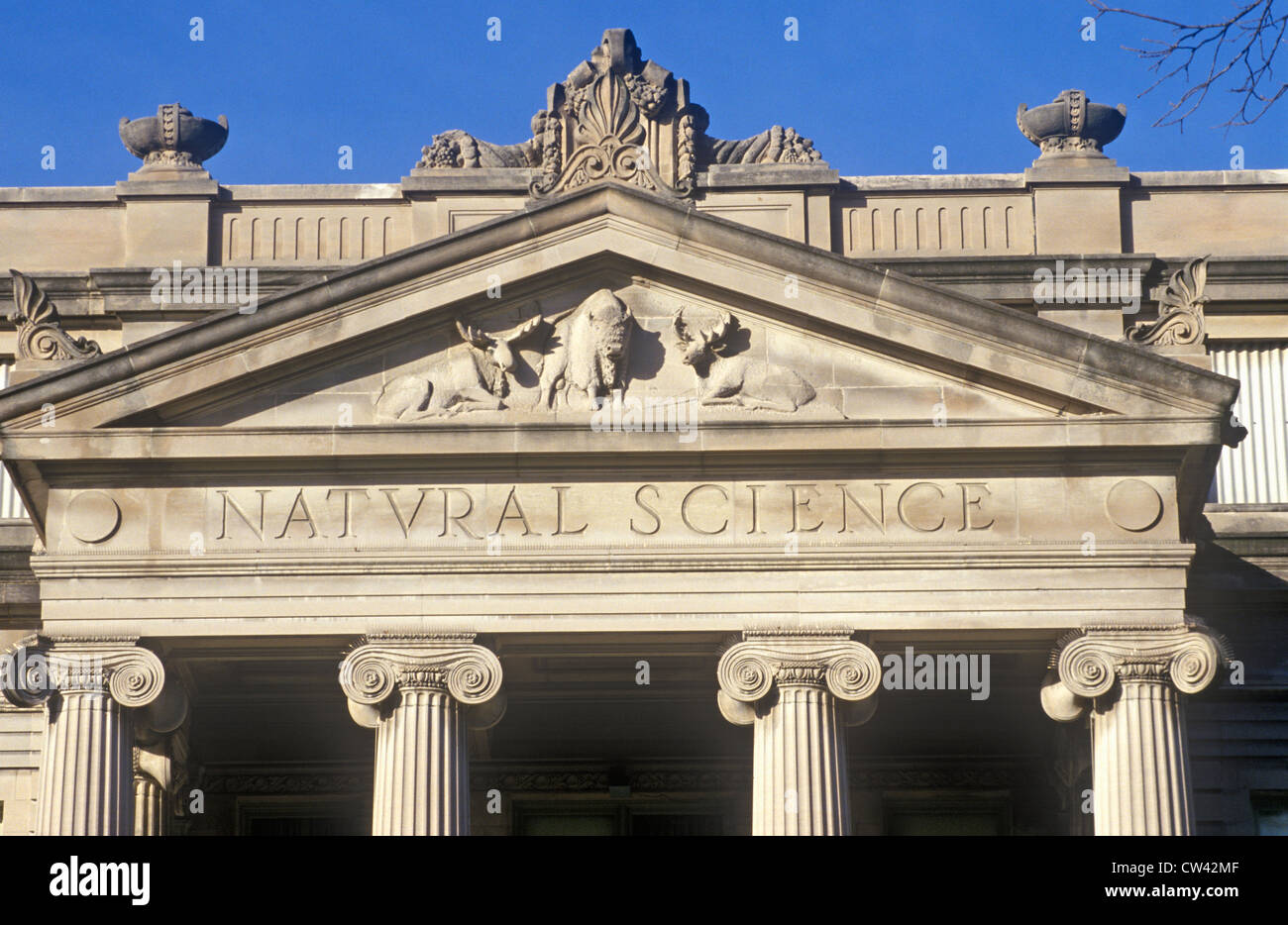 Détail de l'édifice des sciences naturelles à l'Université de l'Iowa, Iowa City, Iowa Banque D'Images