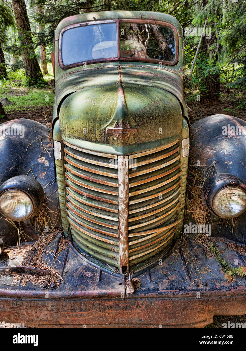 L'État de Washington, USA, Stehekin, Old Rusty Truck Banque D'Images