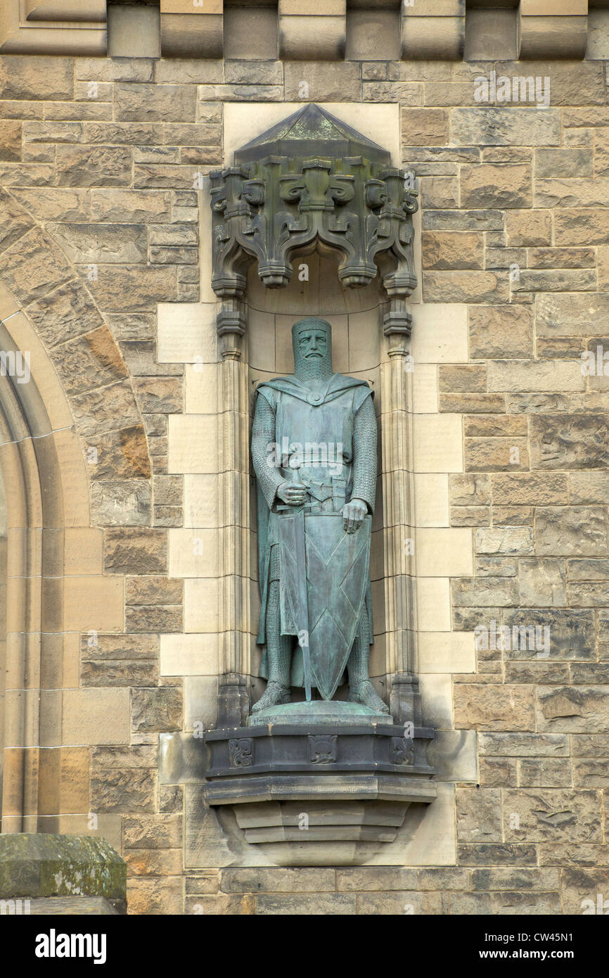 Statue de William Wallace, 1929, portes de château d'Edimbourg, Edinburgh, Scotland, UK, FR, British Isles, Europe Banque D'Images