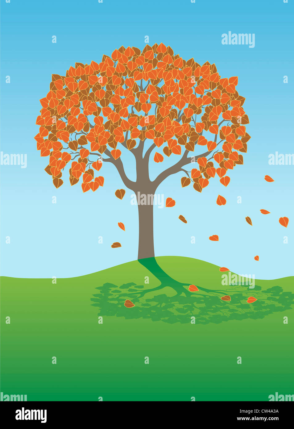 Arbre d'automne, illustration Banque D'Images