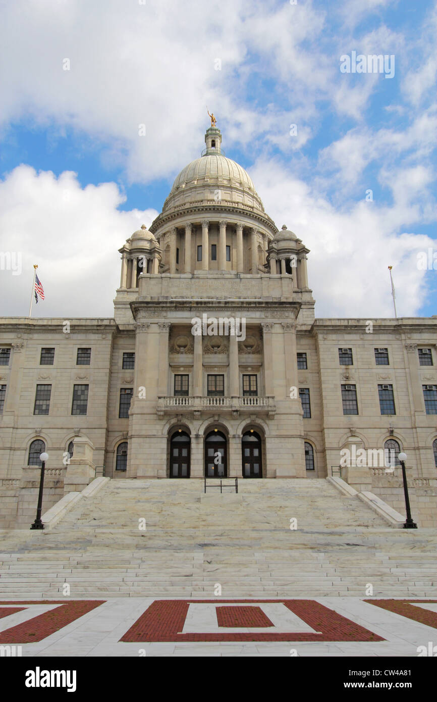 Entrée avant de la Rhode Island State House Banque D'Images