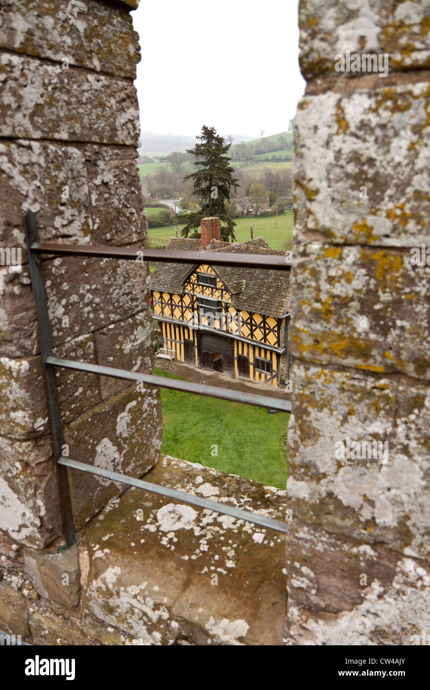 Stokesay castle,13e siècle manoir fortifié.Craven Arms, Shropshire, Angleterre.UK Banque D'Images