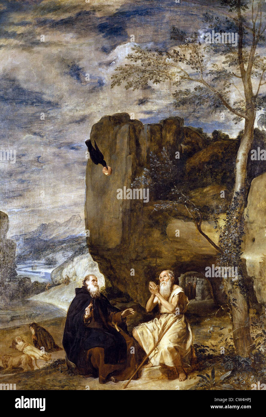 Diego Velazquez Saint Antoine et Saint Paul, premier ermite 1634 Musée du Prado - Madrid Banque D'Images