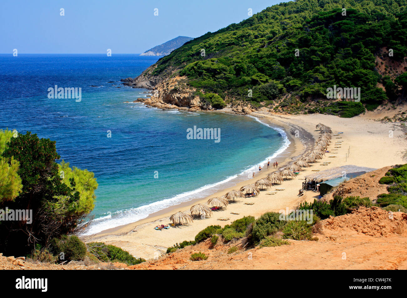 Agistros Beach Elias Bay l'île de Skiathos Grèce Mer Egée Sporades UE Union Européenne Europe Banque D'Images