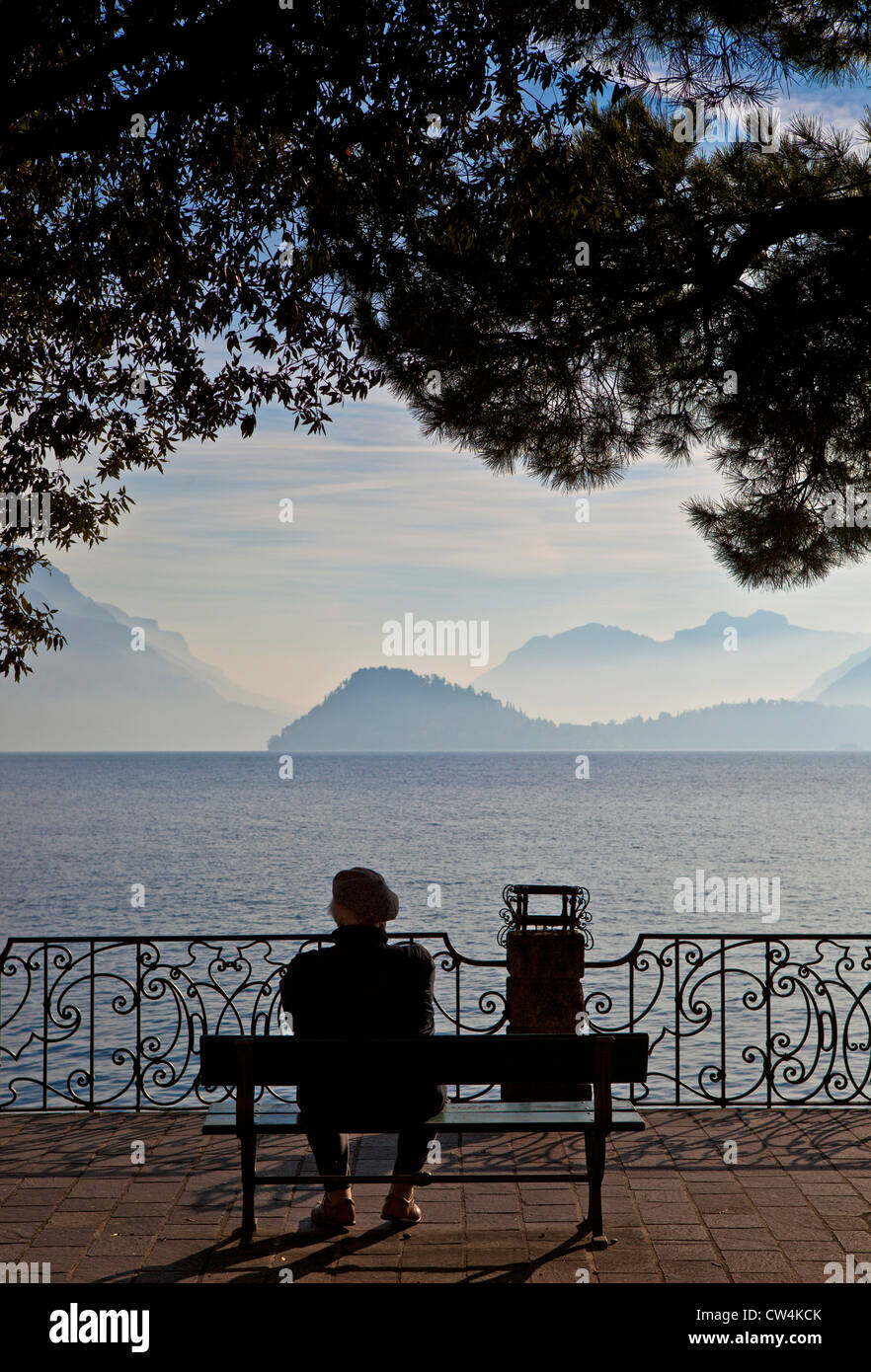 Vue sur le lac de Côme, Italie Banque D'Images