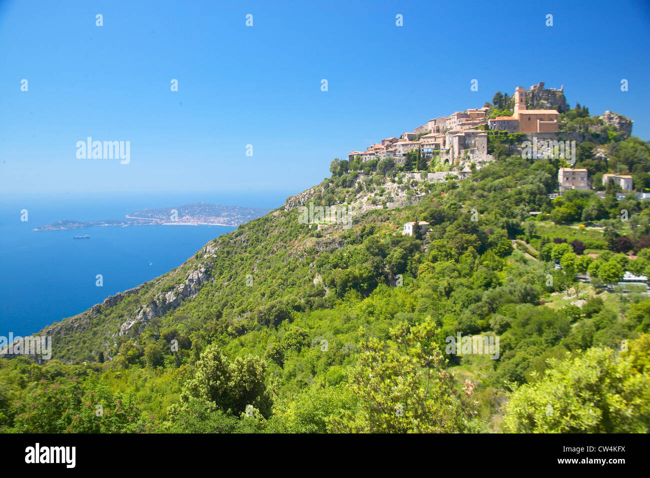 La ville d'Eze, Côte d'Azur, France Banque D'Images